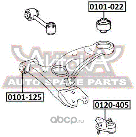 Сайлентблок переднего рычага подвески Asva. Артикул 0101-125