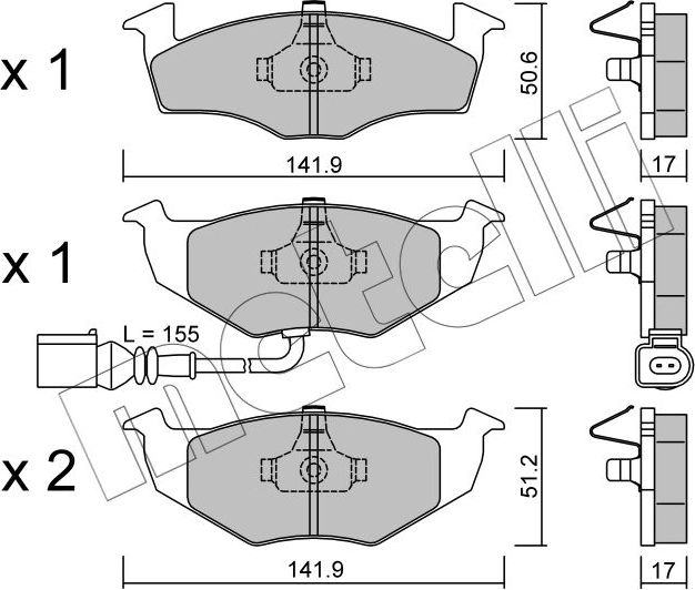 Тормозные колодки Metelli. Артикул 22-0206-3