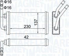 Радиатор отопителя (печки) Magneti Marelli. Артикул 350218406000