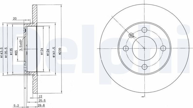 Тормозной диск Delphi. Артикул BG2116