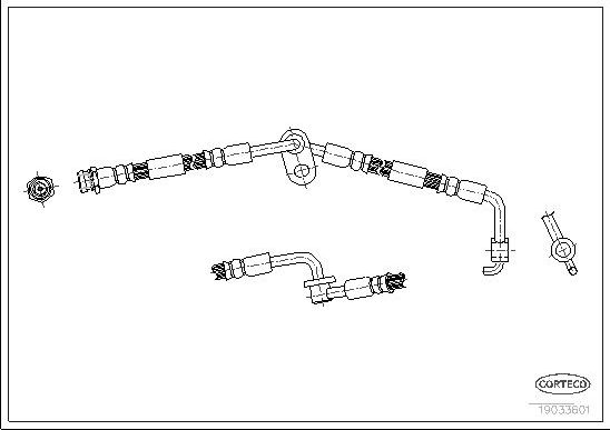 Тормозной шланг Corteco передний правый для Mazda RX-8 I 2003-2012. Артикул 19033601