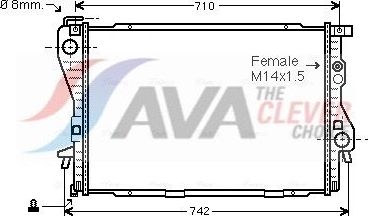 Радиатор охлаждения двигателя AVA для BMW 7 III (E38) 1994-2001. Артикул BW2170