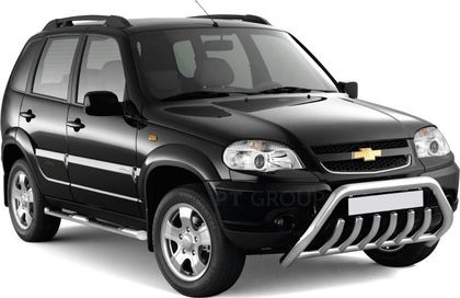 Рейлинги продольные PT Group Усиленные для Chevrolet Niva 2002-2020 Черный муар. Артикул 02010702