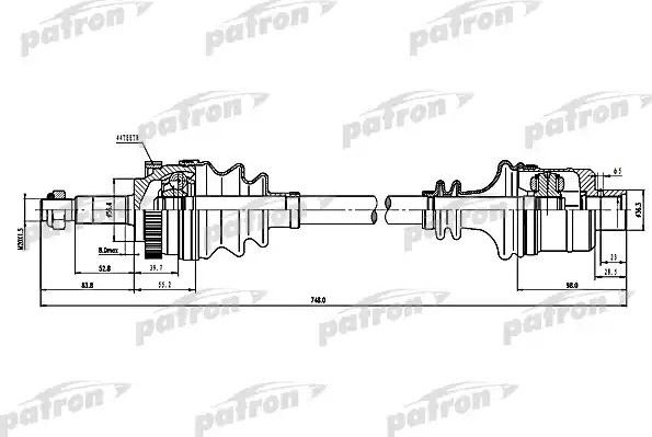 Полуось (привод в сборе, приводной вал) Patron. Артикул PDS1595