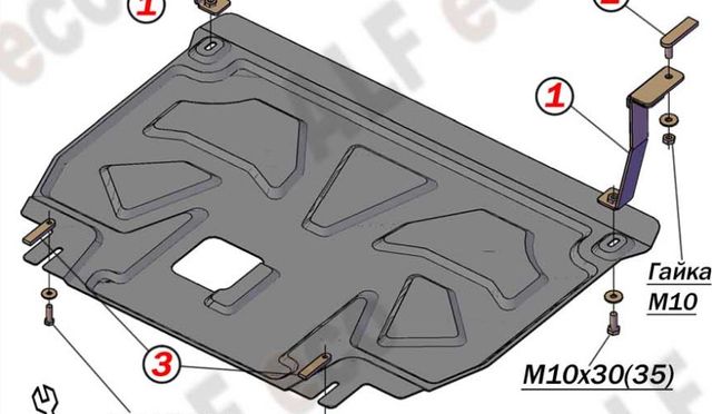 Защита алюминиевая Alfeco для картера и КПП Kia Sorento Prime 2017-2020. Артикул ALF.11.38al