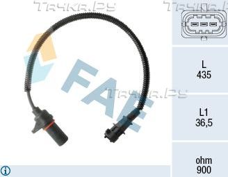 Датчик положения коленвала FAE для Kia Cerato I 2004-2009. Артикул 79478