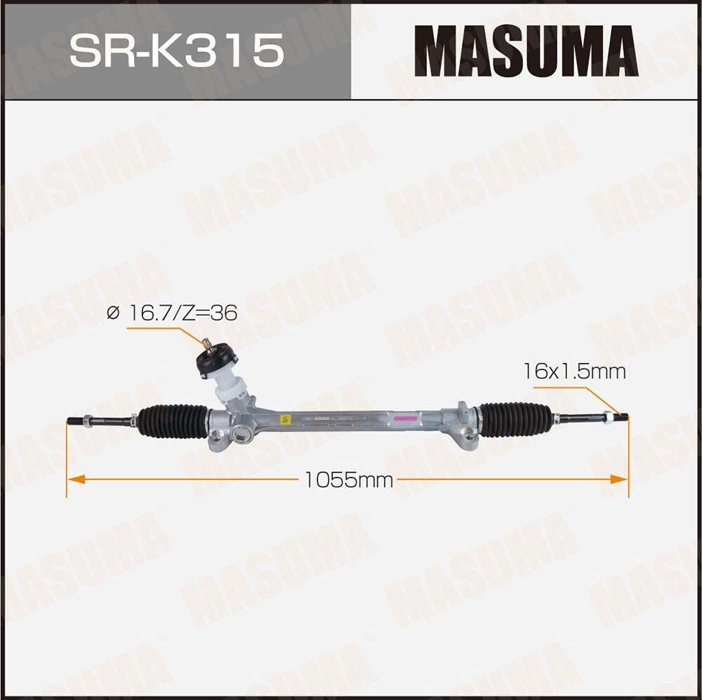 Рейка рулевая MASUMA, KIA CERATO II 16- LHD (левый руль) Masuma. Артикул SRK315