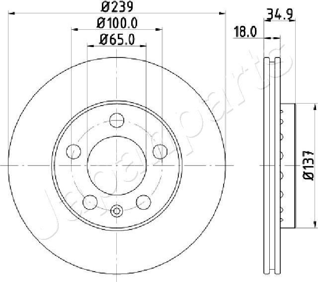 Тормозной диск Japanparts. Артикул DI-0945