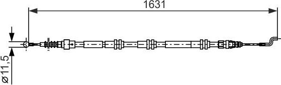 Трос ручника (тросик ручного тормоза) Bosch. Артикул 1 987 482 376