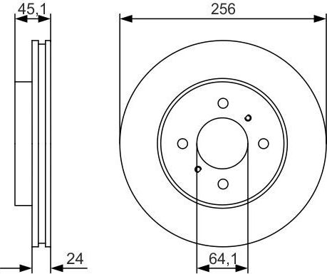 Тормозной диск Bosch передний для Proton Wira (400 Series) 2000-2009. Артикул 0 986 479 R51