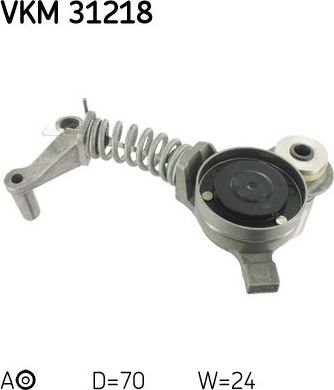 Натяжной ролик (натяжитель) приводного поликлинового ремня SKF. Артикул VKM 31218
