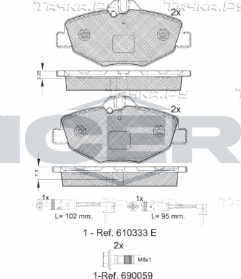 Тормозные колодки Icer. Артикул 181527-701