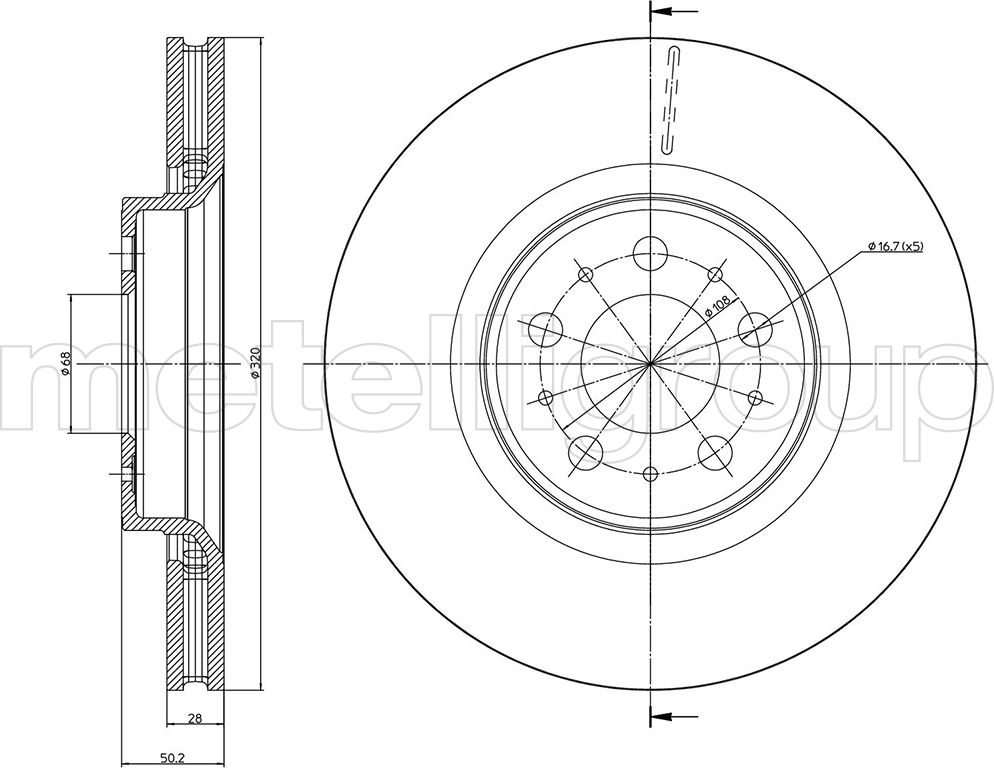 Тормозной диск Metelli. Артикул 23-0846C