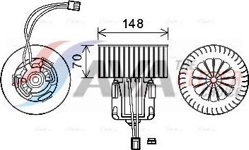 Вентилятор, мотор печки (отопителя) салона AVA (полимерный материал) для BMW 7 V (F01/F02/F04) 2008-2015. Артикул BW8540