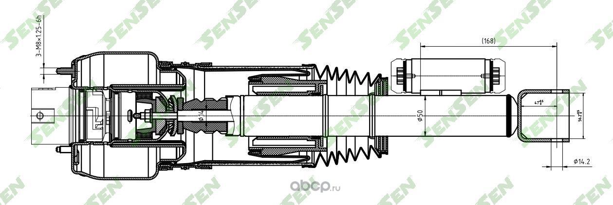 Амортизатор с пневмобаллоном передний правый MB E-Class( W211,S211) 2002/03-2008 (Sensen). Артикул SAR080