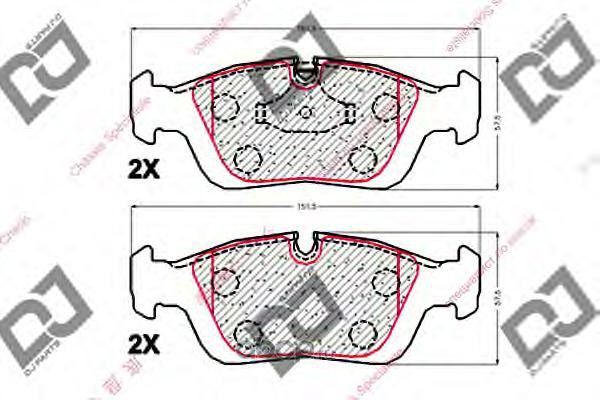Колодки тормозные дисковые (DJ Parts). Артикул BP1880