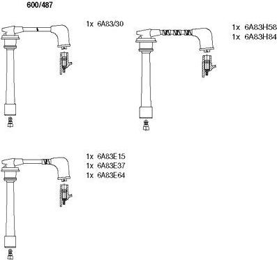 Высоковольтные провода (провода зажигания) (комплект) Bremi. Артикул 600/487