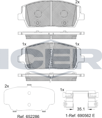 Тормозные колодки Icer. Артикул 182378