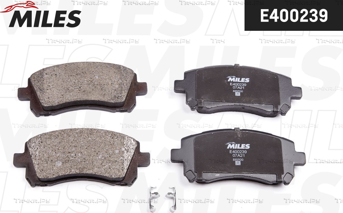 Тормозные колодки Miles (Low-Metallic) передние для Subaru Impreza I 1995-2000. Артикул E400239