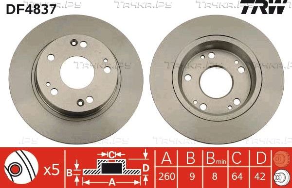 Тормозной диск TRW. Артикул DF4837