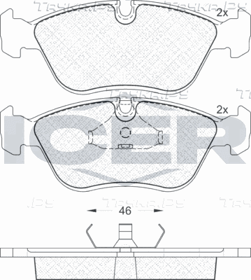 Тормозные колодки Icer передние для Volvo V70 I 1995-2000. Артикул 180934