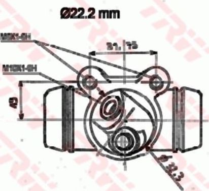 Тормозной цилиндр TRW (Чугун) задний правый для Renault 25 1984-1992. Артикул BWH137