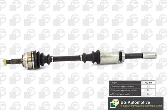 Полуось (привод в сборе, приводной вал) BGA. Артикул DS7303RA