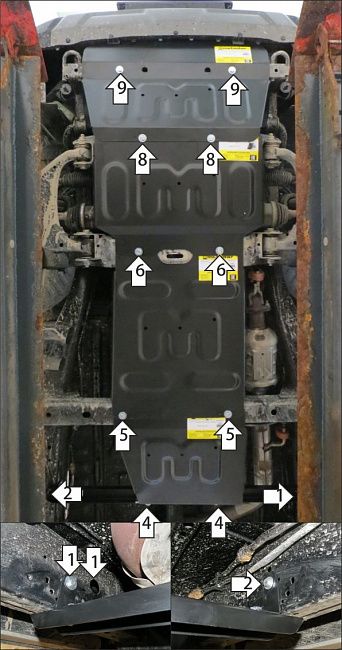 Защита усиленная Мотодор для картера, КПП, РК и радиатора Changan Hunter Plus 2023-2026. Артикул 77209