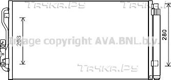 Радиатор кондиционера (конденсатор) AVA (алюминий). Артикул BWA5434D