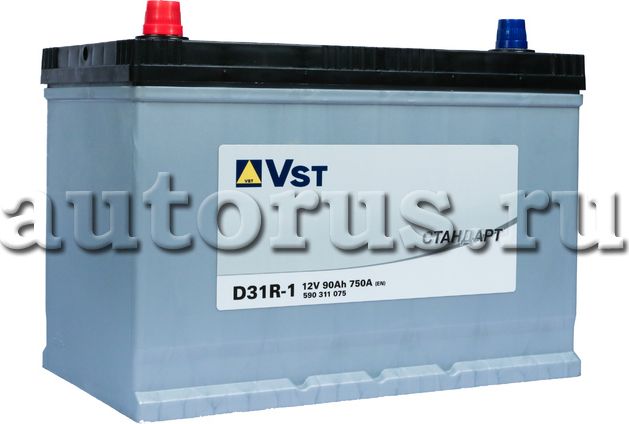 Аккумулятор VST ASIA 90 А/ч Прямая D31 305x171x222 EN750 А. Артикул 590311075