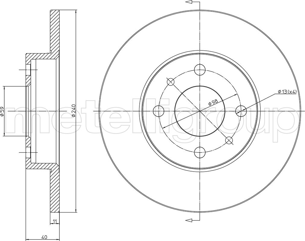 Тормозной диск Metelli. Артикул 23-0232C