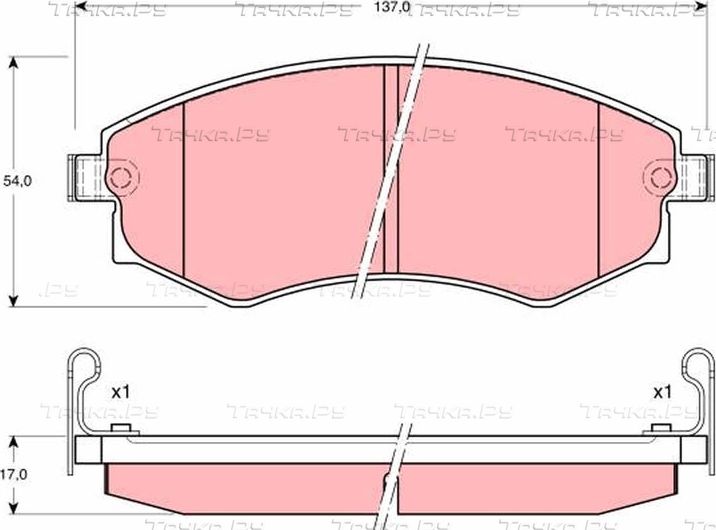 Тормозные колодки TRW передние для Hyundai Coupe I (RD) 1996-2002. Артикул GDB895