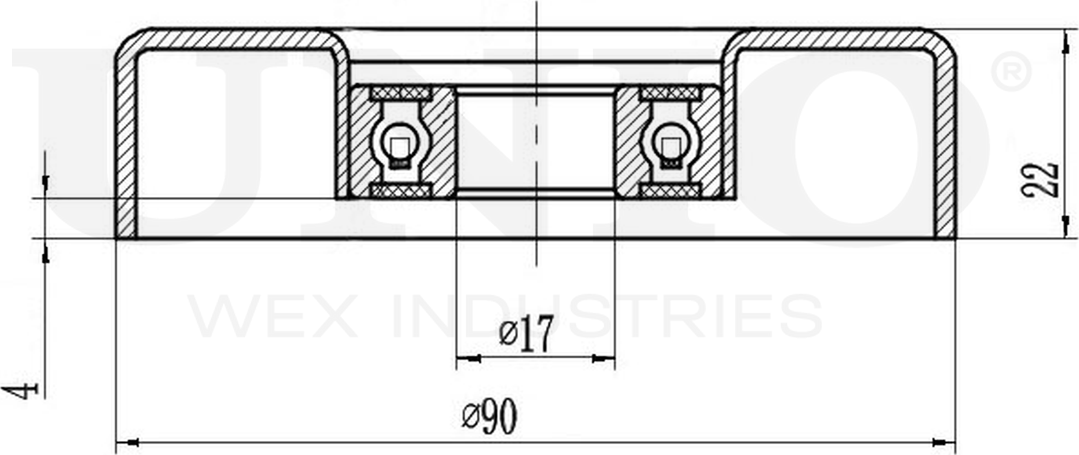 Ролик поликлинового ремня натяжной (Unio). Артикул TNS-10059