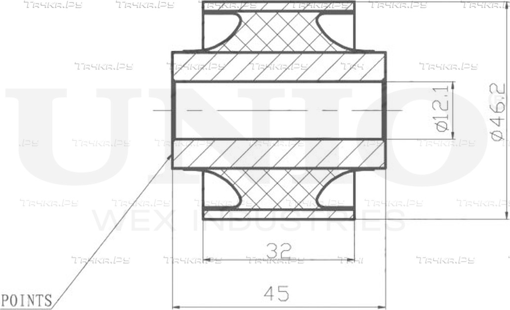 Сайлентблок реактивной тяги (Unio). Артикул RMP-20280