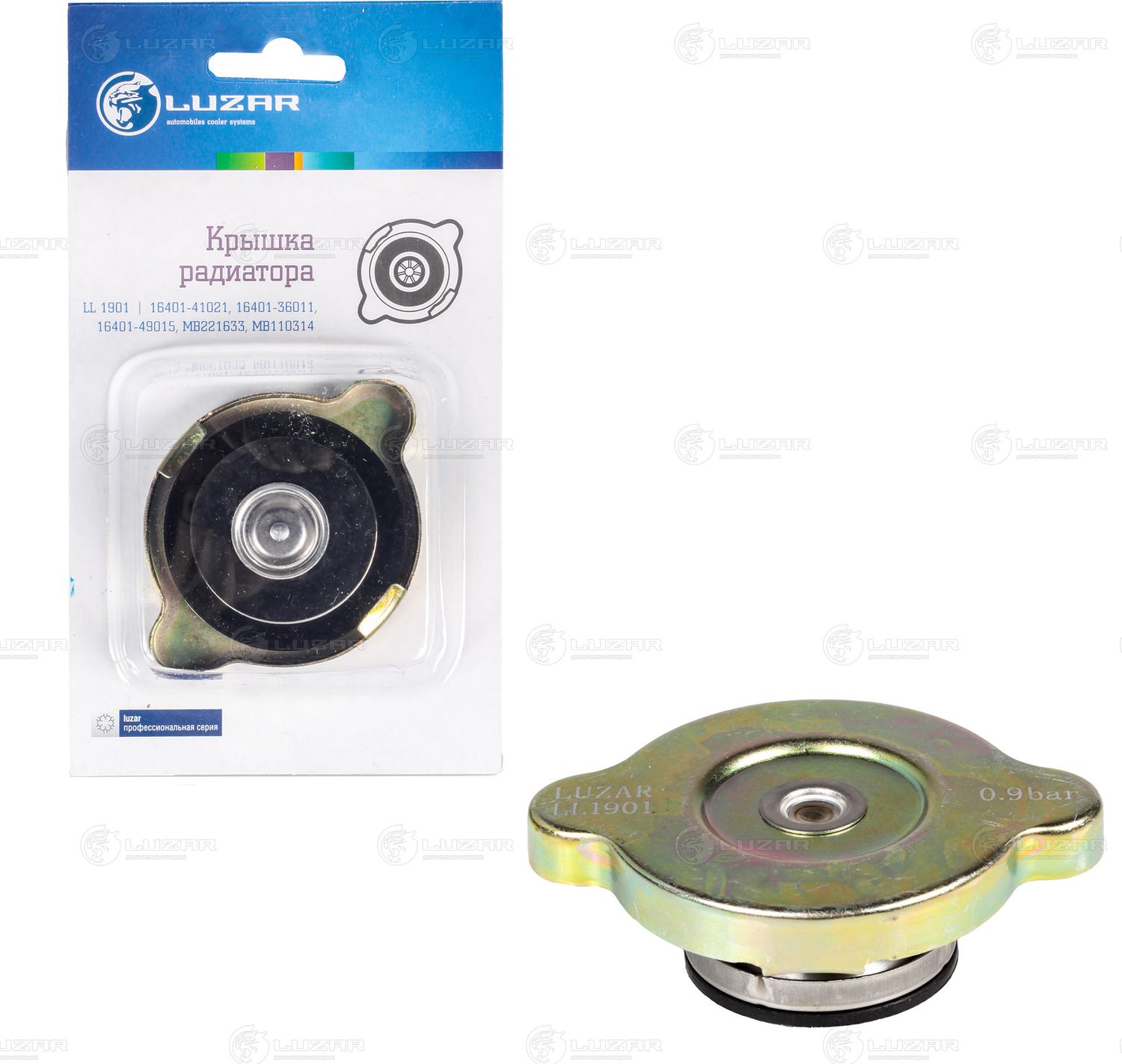 Крышка (пробка) радиатора для а/м Toyota/Honda/Mazda/Nissan 0.9 bar (большой клапан) (LL 1901) (Luzar) Luzar (Металл). Артикул LL 1901