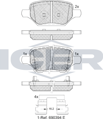 Тормозные колодки Icer. Артикул 182370