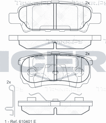 Тормозные колодки Icer задние для Mitsubishi Outlander III 2012-2026. Артикул 181746