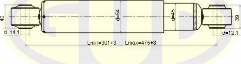 Амортизатор G.U.D.. Артикул GSA344458
