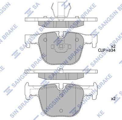 Тормозные колодки Sangsin Hi-Q. Артикул SP1952