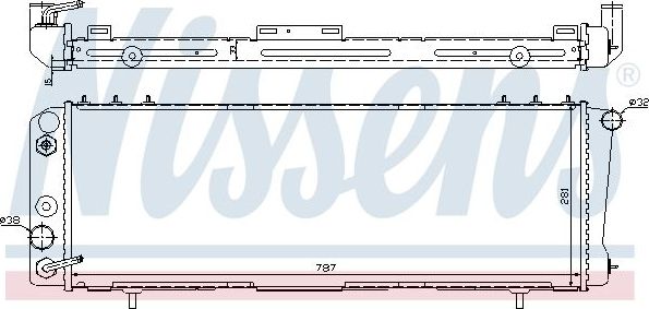 Радиатор охлаждения двигателя Nissens для Jeep Cherokee II (XJ) 1988-2001. Артикул 60986