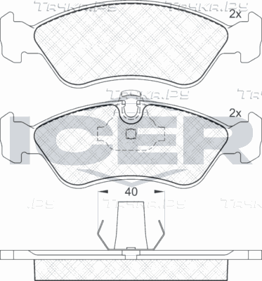 Тормозные колодки Icer передние для Opel Calibra 1989-1997. Артикул 181152