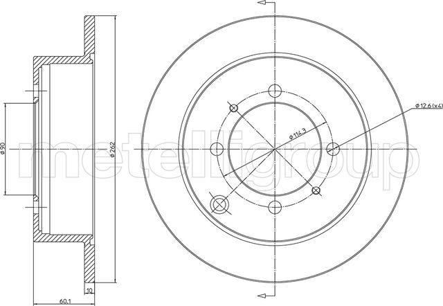 Тормозной диск Metelli. Артикул 23-0651