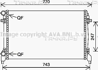 Радиатор охлаждения двигателя AVA для Volkswagen Caddy V 2021-2026. Артикул VN2402