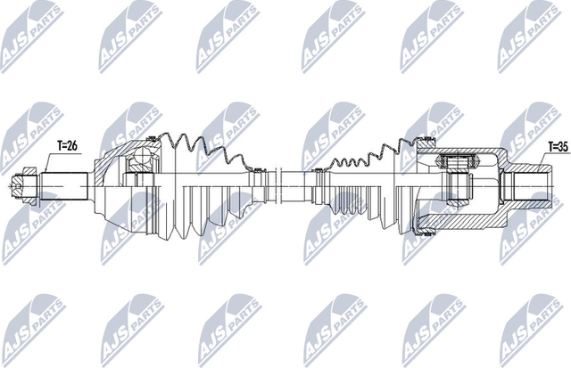Полуось (привод в сборе, приводной вал) NTY передняя правая для MINI Countryman I (R60) 2010-2016. Артикул NPW-BM-135