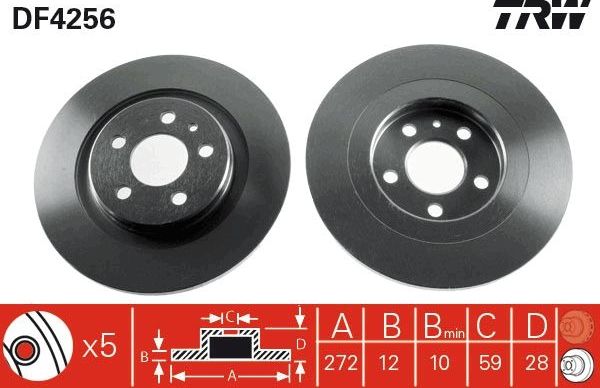 Тормозной диск TRW. Артикул DF4256