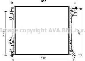 Радиатор охлаждения двигателя AVA для Renault Kadjar I 2015-2026. Артикул DNA2416