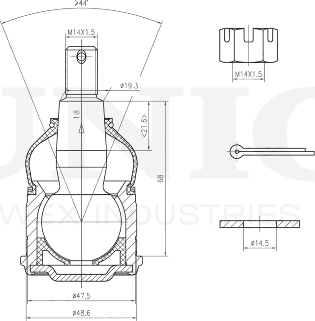 Опора шаровая (Unio). Артикул SSP-20029