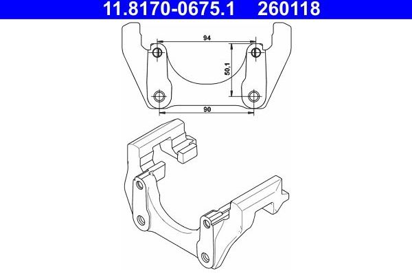 Скоба тормозного суппорта ATE. Артикул 11.8170-0675.1