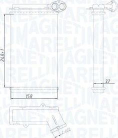 Радиатор отопителя (печки) Magneti Marelli для Ford Galaxy I 1995-2006. Артикул 350218422000