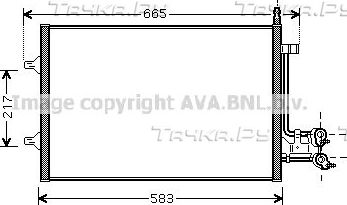 Радиатор кондиционера (конденсатор) AVA (алюминий). Артикул FDA5395
